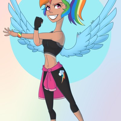 Rainbow dash human print