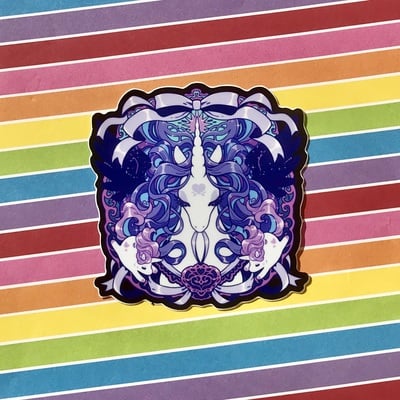 3 x 3 unicorn and babies sticker