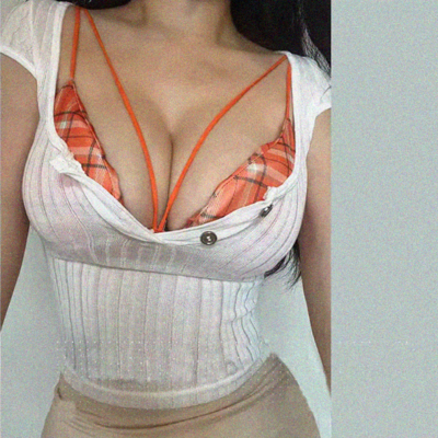 Transparent button short t-shirt with slim fit and ice silk plaid chest wrap
