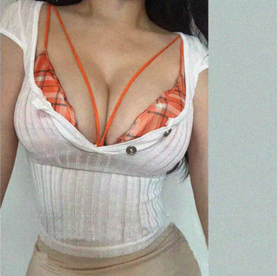 Transparent button short T-shirt with slim fit and ice silk plaid chest wrap