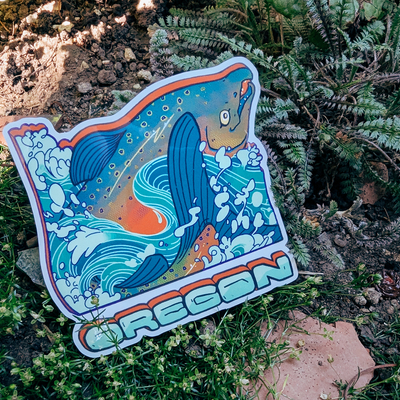 Oregon salmon sticker