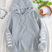 Oversized Sweatshirt Women's Angel Wings Hoodie - Thumbnail 3