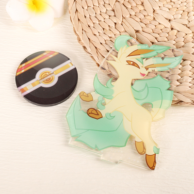 Leafeon standee - eeveelutions - with shiny version on the other side!~
