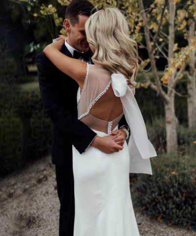 Hollow Back Sheath Sleeveless Ribbon White Satin Wedding Dresses