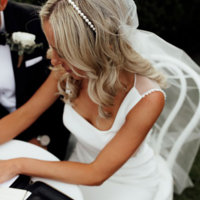 Hollow Back Sheath Sleeveless Ribbon White Satin Wedding Dresses - Thumbnail 1