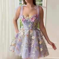 Purple Fairytale Embroidered Women’s Evening Dress - Thumbnail 2