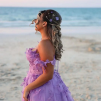 Elegant Lace & Tulle Spaghetti Strap Evening Gown with Slit - Thumbnail 8