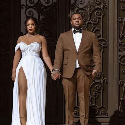 Sexy wedding dress, a line side slit lace african girls bridal dress bridal gown - Thumbnail 1