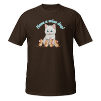 Have a Mice Day Short-Sleeve Unisex T-Shirt Cute Kitty Cat Mouse Kitten Pun Tee - Thumbnail 2