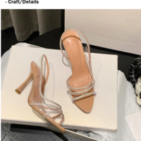 Women’s Rhinestone Slingback Elegant  Crystal High Heels - Thumbnail 2