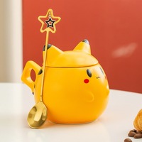 Cute Anime Ceramic Mug With Spoon - Thumbnail 1