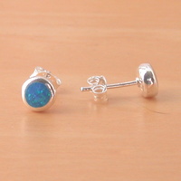 BOXED GIFT SET/Sterling Silver Blue Opal Round Pendant & 18' Chain/Blue Opal Necklace/Blue Opal Jewellery/Blue Opal Jewelry/October Birthstone/UK - Thumbnail 5