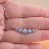 BOXED GIFT SET/Sterling Silver Blue Opal Necklace/Blue Opal Jewellery/Opal Jewelry/Gemstone Necklace/October Birthstone/October Birthday/Neckl - Thumbnail 3