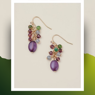 Vine & olive drop earrings