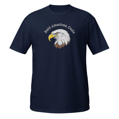 Bald american dude short-sleeve unisex t-shirt patriotic eagle usa america hair