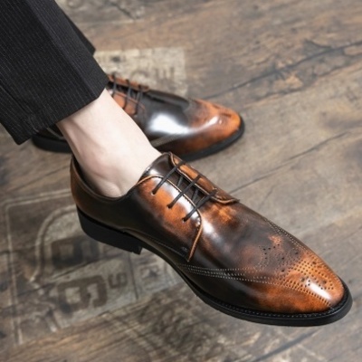 Brogue men's business casual leather shoes - Thumbnail 3