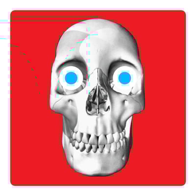 Red skeleton vinyl sticker