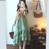  Vintage Ruffle  High Waist A-Line Skirt  - Thumbnail 1