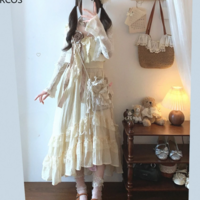  Vintage Ruffle  High Waist A-Line Skirt  - Thumbnail 4