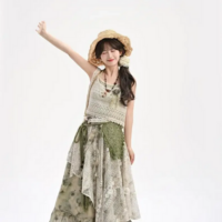 Vintage Fashion Irregular Midi Skirt - Thumbnail 4