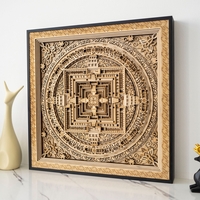 STEREOWOOD Kalachakra Mandala Multi-Layer Wall Art, Mandala Laser Cut, Rustic Home Wood Wall Art, 3D wall art,Mandala Svg,Wood Mandala - Thumbnail 2