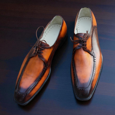 Crafted leather classic tan black shaded men oxford dress shoes
