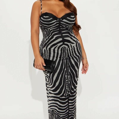 Zebra mesh maxi dress - Thumbnail 2