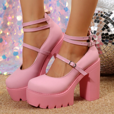 Chunky Heels Platform Fashion Shoes