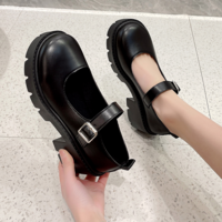 Black Ankle Buckle Platform Pumps - Thumbnail 3