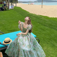 Vintage Floral Evening Midi Maxi Dress - Thumbnail 3