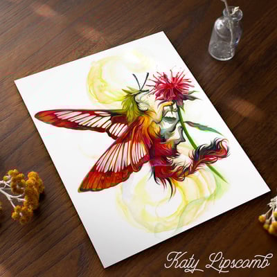 Hummingbird moth dragon - print - Thumbnail 1