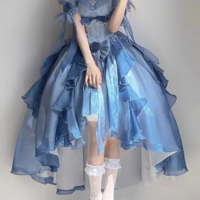 Blue Kawaii Sweet Puffy Party Princess Dress - Thumbnail 6