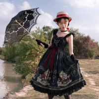 Bow Y2K Punk Rose Gothic Black Dress - Thumbnail 4