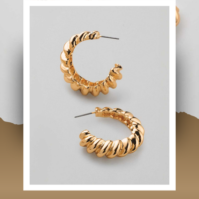 Gleaming twist hoop earrings - final sale