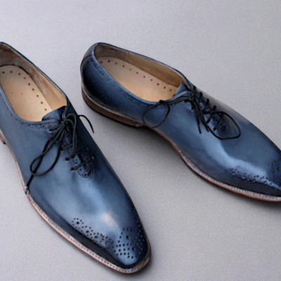 Crafted leather classic gray oxford dress shoes