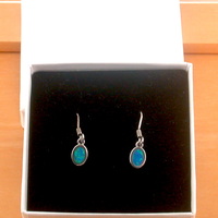 BOXED GIFT/Sterling Silver Blue Opal Drop Earrings/Opal Earrings/Dangly Earrings/Opal Jewellery/Opal Jewelry/Earrings/UK - Thumbnail 6
