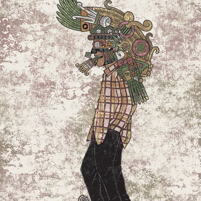 Tezcatlipoca/chicano art print