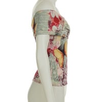 Butterfly tie-dye print one-shoulder asymmetrical tube top - Thumbnail 3