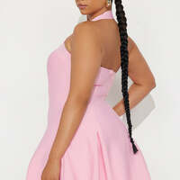 Halter Bandage Mini Dress - Thumbnail 1