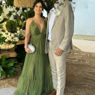 Oliver green a line v neck prom dress evening formal gown sexy birthday party gown