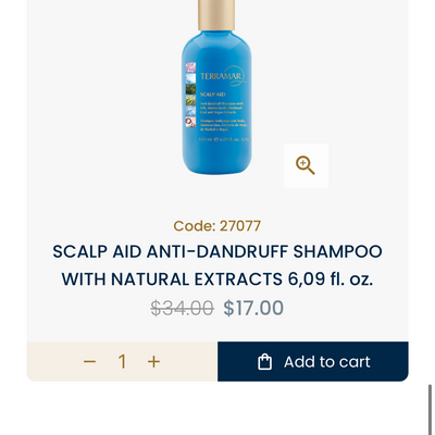 Scalp aid anti-dandruff shampoo with natural extracts 6,09 fl.