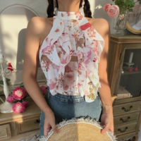 floral print layered top - Thumbnail 5