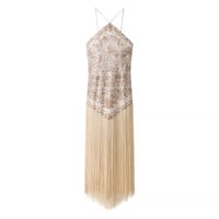 Design halterneck shiny tassel dress - Thumbnail 2