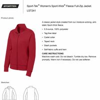 Sport-Tek® Women's Sport-Wick® Fleece Full-Zip Jacket - Thumbnail 3