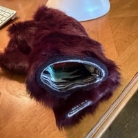 Burgandy Womens rabbit mittens - Thumbnail 3