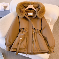 Fleece Lined Hooded Down Jacket  Warm Winter Coat for Women - Thumbnail 7