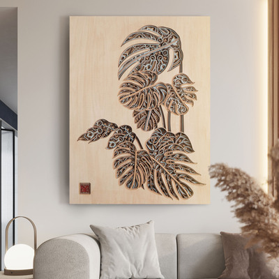 Stereowood auspicious multi-layer wall art, stereoscopic 3d decor