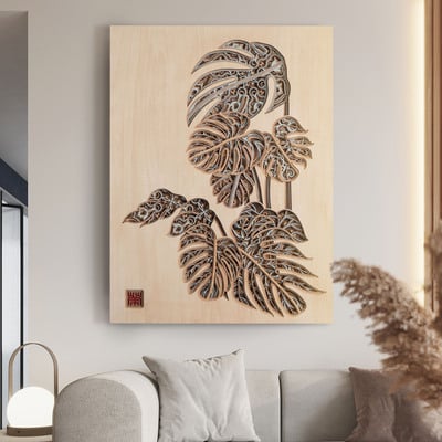 STEREOWOOD Auspicious Multi-Layer Wall Art, Stereoscopic 3D Decor