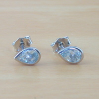 BOXED GIFT SET/Blue Topaz Solitaire Pendant & 18" Silver Chain/Blue Topaz Necklace/Topaz Jewellery/Topaz Earrings/November Birthstone/UK - Thumbnail 4