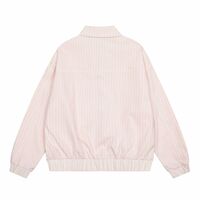 Striped rose embroidery lapel zipper jacket women's loose chic thin jacket - Thumbnail 2